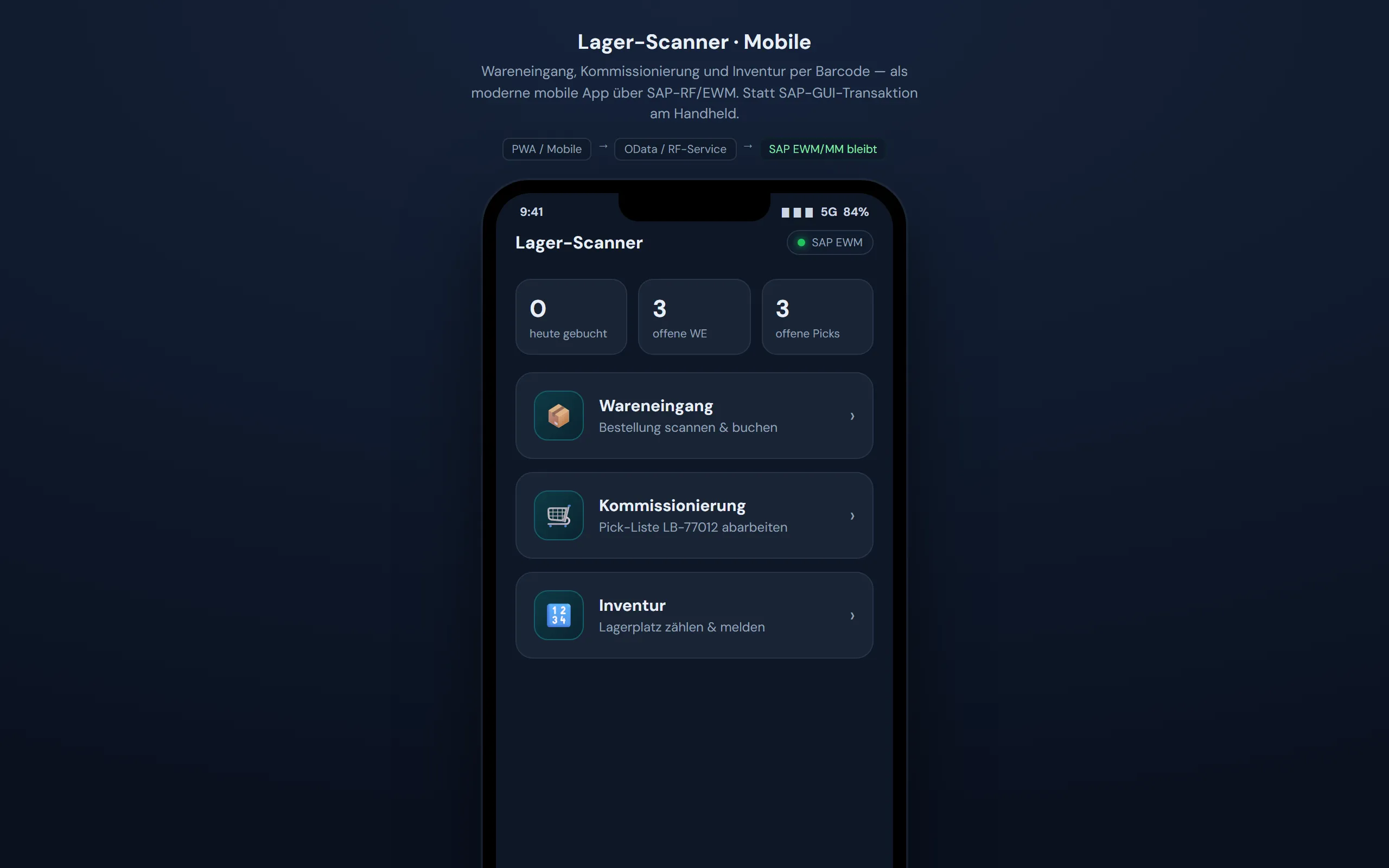 Vorschau Mobile Lager-Scanner – Web-Portal